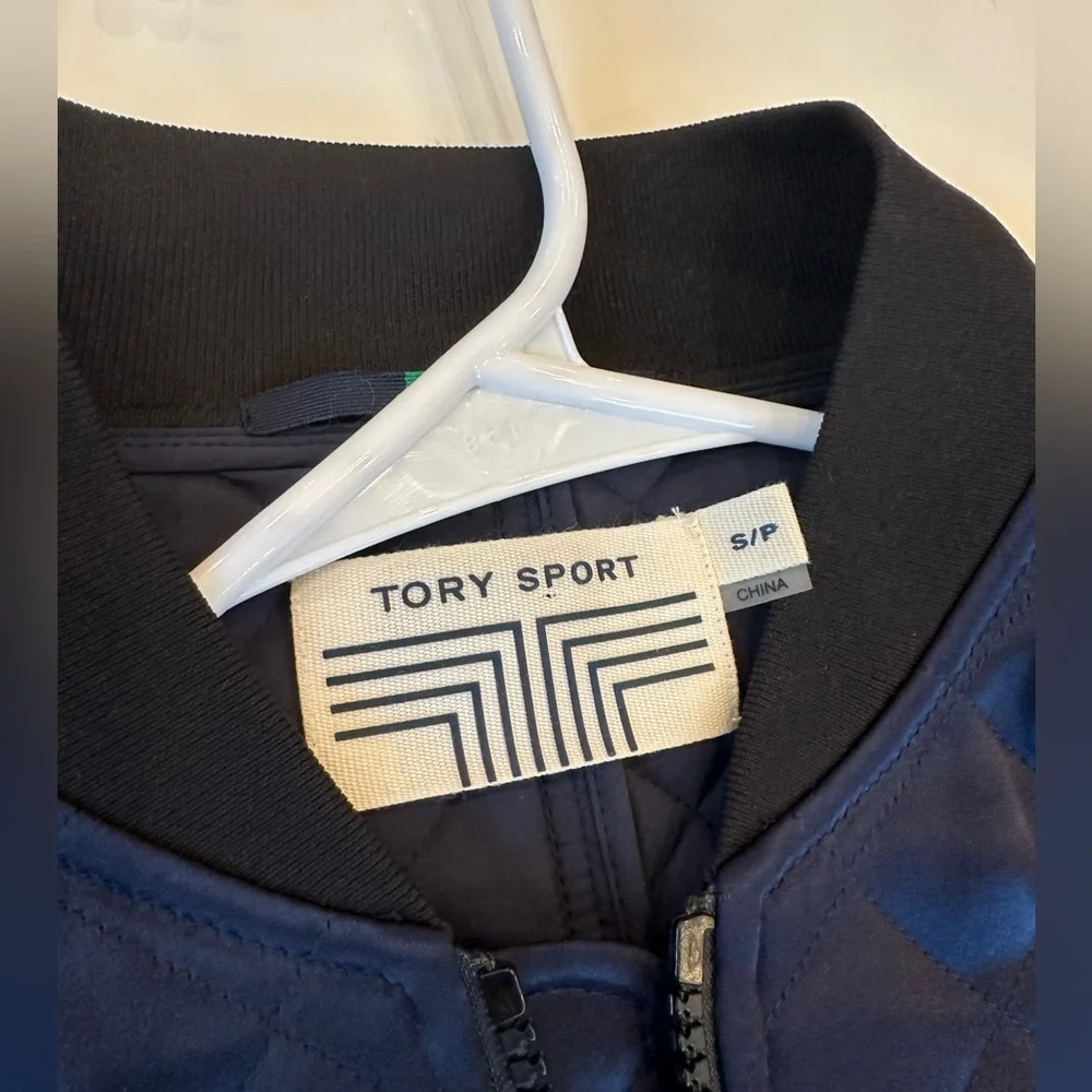 NWOT Tory Burch Sport Satin Quilted Bomber Jacket size Small - Picture 3 of 4